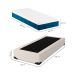 Cama Box Solteiro Joe Linho Cru com Colchão Guldi Mola Ensacada Original Macio (25x88x188) Azul e Branco