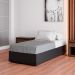Cama Box Solteiro Joe Revestimento Sintético Preto com Colchão Guldi Duplo Plus D28 (16x88x188) Branco e Azul
