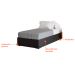 Cama Box Solteiro Joe Revestimento Sintético Preto com Colchão Guldi Duplo Plus D28 (16x88x188) Branco e Azul