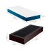 Cama Box Solteiro Joe Revestimento Sintético Preto com Colchão Guldi Mola Ensacada Original Firme (25x88x188) Azul e Branco