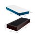 Cama Box Solteiro Joe Revestimento Sintético Preto com Colchão Guldi Mola Ensacada Original Macio (25x88x188) Azul e Branco