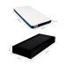 Cama Box Solteiro Joe Suede Preto com Colchão Guldi Duplo Plus D28 (16x88x188) Branco e Azul