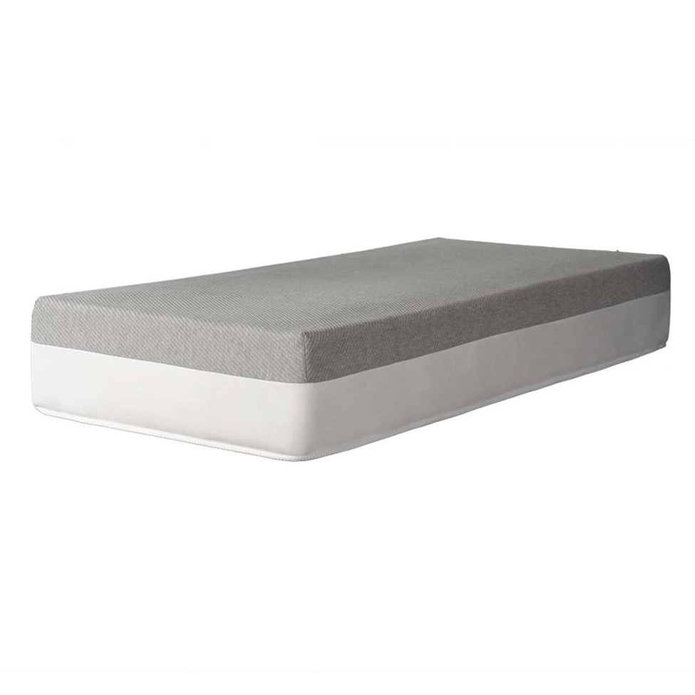 Cama Box Solteiro King Azul com Colchão Guldi Dream Mola Ensacada (30x96x203) Cinza e Branco
