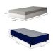 Cama Box Solteiro King Azul com Colchão Guldi Dream Mola Ensacada (30x96x203) Cinza e Branco