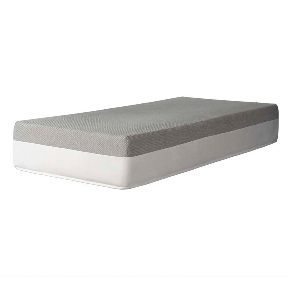 Cama Box Solteiro King Azul com Colchão Guldi Dream Mola Ensacada (30x96x203) e 1 Travesseiro Guldi Soft Nasa Cinza e Branco