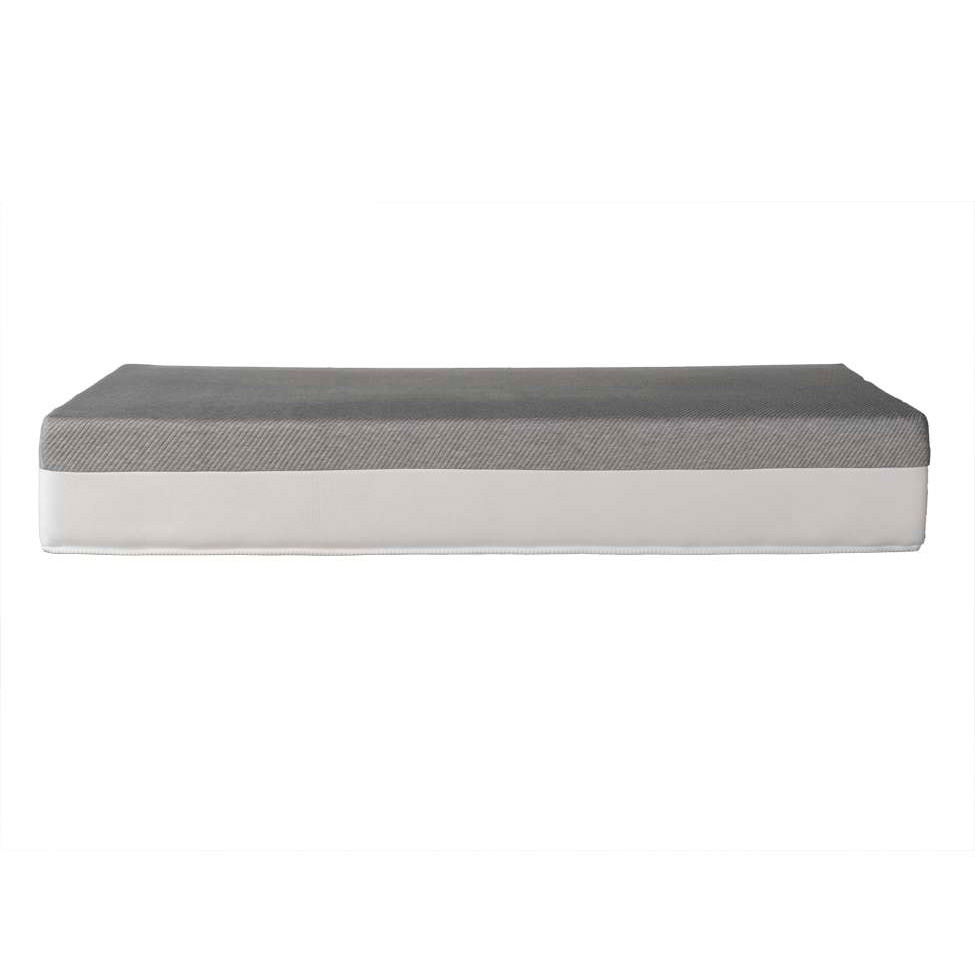 Cama Box Solteiro King Azul com Colchão Guldi Dream Mola Ensacada (30x96x203) e 1 Travesseiro Guldi Soft Nasa Cinza e Branco