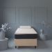 Cama Box Solteiro King Bege com Colchão Guldi Dream Mola Ensacada (30x96x203) Cinza e Branco