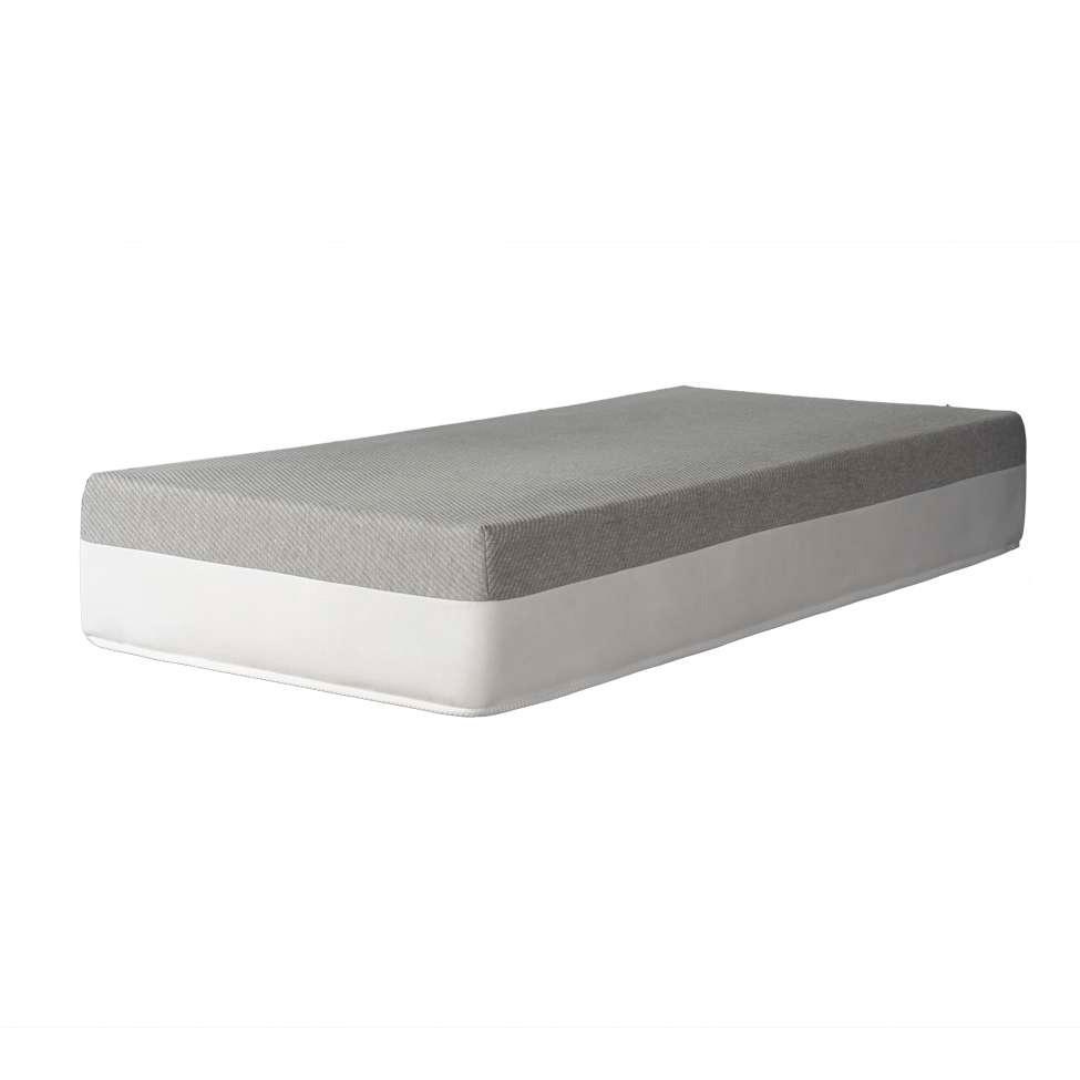 Cama Box Solteiro King Bege com Colchão Guldi Dream Mola Ensacada (30x96x203) Cinza e Branco