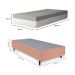 Cama Box Solteiro King Bege com Colchão Guldi Dream Mola Ensacada (30x96x203) Cinza e Branco