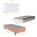 Cama Box Solteiro King Bege com Colchão Guldi Dream Mola Ensacada (30x96x203) e 1 Travesseiro Guldi Soft Nasa Cinza e Branco