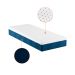 Cama Box Solteiro King com Colchão Mola Ensacada Firme Guldi Natural e Azul