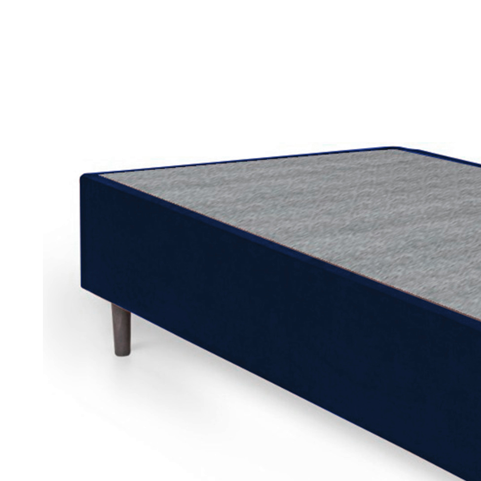 Cama Box Solteiro King com Colchão Mola Ensacada Guldi Firme I Branco e Azul