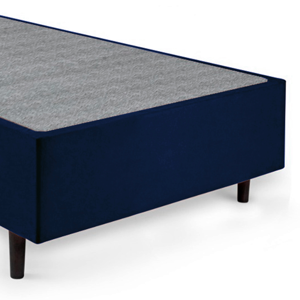 Cama Box Solteiro King com Colchão Mola Ensacada Guldi Firme I Branco e Azul