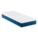 Cama Box Solteiro King com Colchão Mola Ensacada Guldi Firme e 1 Travesseiro Guldi Nasa Viscoelástico Natural, Azul e Branco