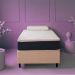 Cama Box Solteiro King com Colchão Mola Ensacada Guldi Macio e 1 Travesseiro Guldi Nasa Viscoelástico Natural, Azul e Branco