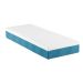 Cama Box Solteiro King com Colchão Mola Ensacada Guldi Macio e 1 Travesseiro Guldi Nasa Viscoelástico Natural, Azul e Branco
