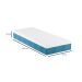 Cama Box Solteiro King com Colchão Mola Ensacada Guldi Macio e 1 Travesseiro Guldi Nasa Viscoelástico Natural, Azul e Branco