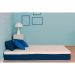 Cama Box Solteiro King com Colchão Mola Ensacada Macio Guldi Natural e Azul