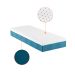 Cama Box Solteiro King com Colchão Mola Ensacada Macio Guldi Natural e Azul