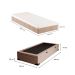 Cama Box Solteiro Martin Premium Linho Cru com Colchão Guldi Massageador Quântico Molas Ensacadas (30x88x188) Branco e Bege