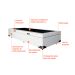 Cama Box Solteiro Martin Premium Revestimento Sintético Branco com Colchão Guldi Mola Ensacada Original Firme (25x88x188) Azul e Branco