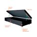 Cama Box Solteiro Martin Premium Revestimento Sintético Preto com Colchão Guldi Duplo Plus D28 (16x88x188) Branco e Azul