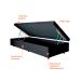 Cama Box Solteiro Martin Premium Revestimento Sintético Preto com Colchão Guldi Mola Ensacada Original Macio (25x88x188) Azul e Branco