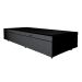 Cama Box Solteiro Martin Premium Revestimento Sintético Preto com Colchão Guldi Mola Ensacada Original Macio (25x88x188) Azul e Branco