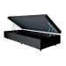 Cama Box Solteiro Martin Premium Revestimento Sintético Preto com Colchão Guldi Mola Ensacada Original Macio (25x88x188) Azul e Branco