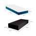 Cama Box Solteiro Martin Premium Suede Preto com Colchão Guldi Mola Ensacada Original Firme (25x88x188) Azul e Branco