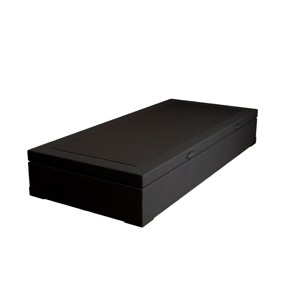 Cama Box Solteiro Martin Premium Suede Preto com Colchão Guldi Mola Ensacada Original Firme (25x88x188) Azul e Branco