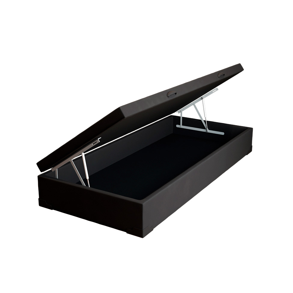 Cama Box Solteiro Martin Premium Suede Preto com Colchão Guldi Mola Ensacada Original Firme (25x88x188) Azul e Branco