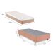 Cama Box Solteiro com Colchão Guldi Comfort com Massageador Quântico Molas Ensacadas (30x88x188) Bege e Branco