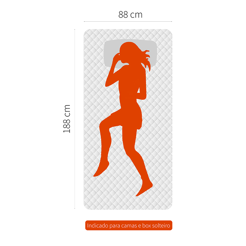 Cama Box Solteiro com Colchão Mola Ensacada Guldi Macio Branco e Azul