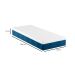 Cama Box Solteiro com Colchão Mola Ensacada Guldi Macio e 1 Travesseiro Guldi Nasa Viscoelástico Natural, Azul e Branco