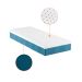 Cama Box Solteiro com Colchão Mola Ensacada Macio Guldi Natural e Azul