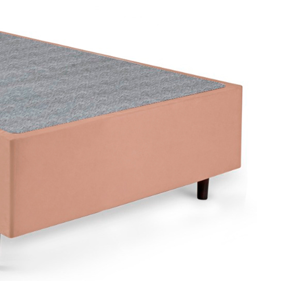 Cama Box Solteiro com Colchão Mola Ensacada Macio Guldi Natural e Azul