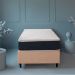 Cama Box Solteiro com Colchão Mola Ensacada Macio Guldi Natural e Azul