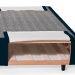 Cama Box Solteiro com Guarda Objetos Azul com Colchão Guldi Dream Mola Ensacada (30x88x188) Cinza e Branco