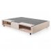 Cama Box Solteiro com Guarda Objetos Bege com Colchão Guldi Dream Mola Ensacada (30x88x188) e 1 Travesseiro Guldi Dream Branco e Azul