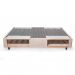 Cama Box Solteiro com Guarda Objetos Bege com Colchão Guldi Dream Mola Ensacada (30x88x188) e 1 Travesseiro Guldi Dream Branco e Azul