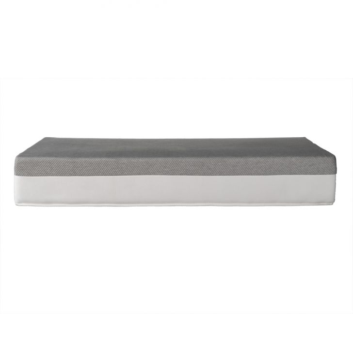 Cama Box Solteiro com Guarda Objetos Bege com Colchão Guldi Dream Mola Ensacada (30x88x188) e 1 Travesseiro Guldi Dream Branco e Azul