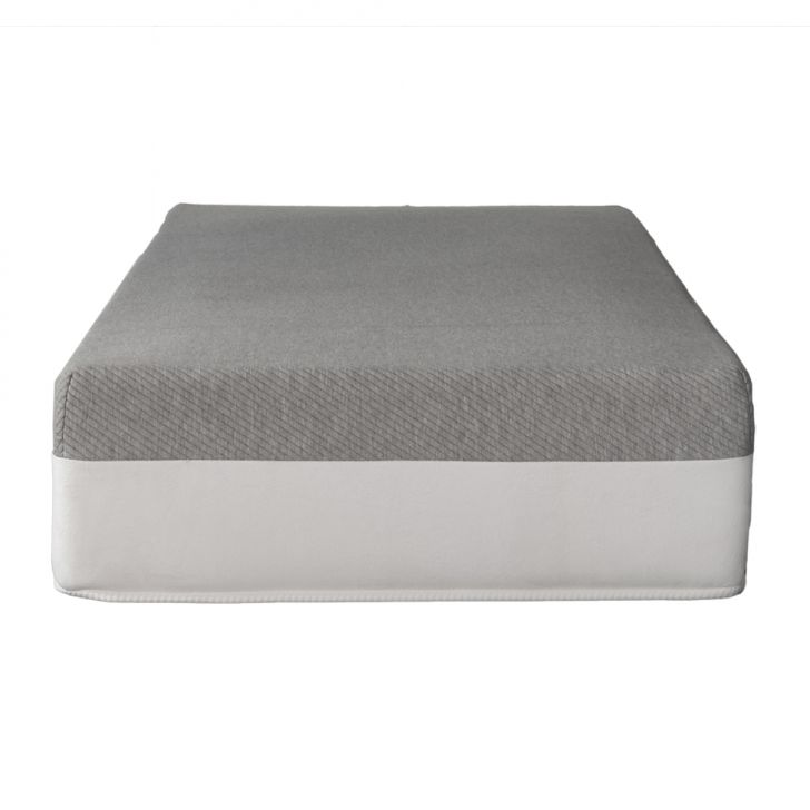 Cama Box Solteiro com Guarda Objetos Bege com Colchão Guldi Dream Mola Ensacada (30x88x188) e 1 Travesseiro Guldi Dream Branco e Azul