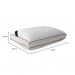 Cama Box Solteiro com Guarda Objetos Bege com Colchão Guldi Dream Mola Ensacada (30x88x188) e 1 Travesseiro Guldi Dream Branco e Azul
