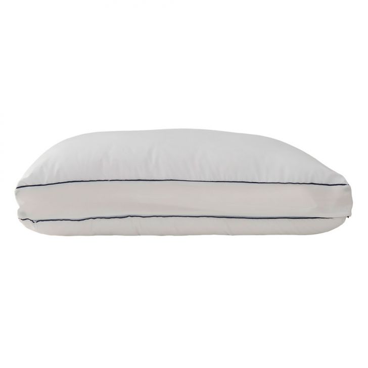 Cama Box Solteiro com Guarda Objetos Bege com Colchão Guldi Dream Mola Ensacada (30x88x188) e 1 Travesseiro Guldi Dream Branco e Azul