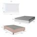 Cama Box Viúva Bege com Colchão Guldi Dream Mola Ensacada (30x128x188) e 2 Travesseiros Guldi Soft Nasa Cinza e Branco