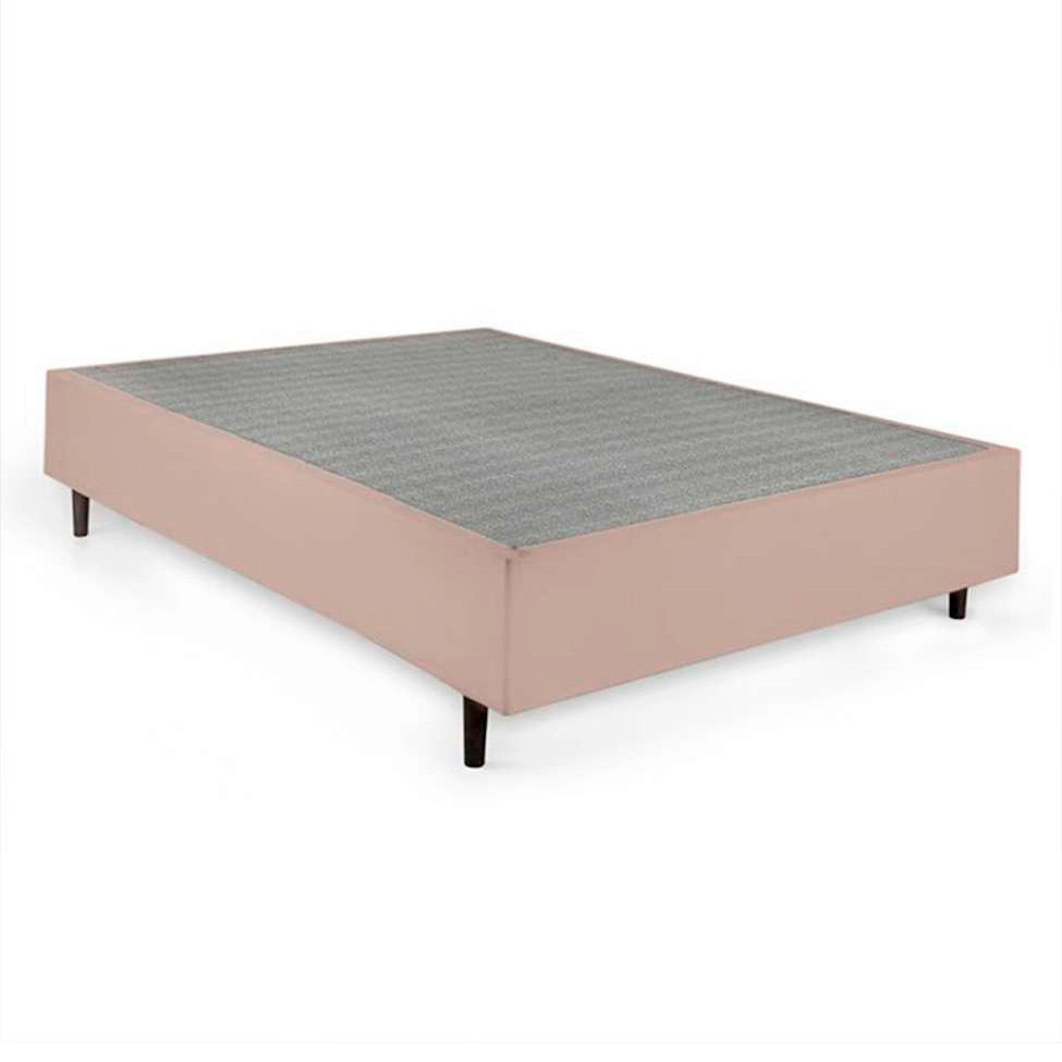 Cama Box Viúva Bege com Colchão Guldi Dream Mola Ensacada (30x128x188) e 2 Travesseiros Guldi Soft Nasa Cinza e Branco