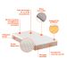 Cama Box Viúva com Colchão Guldi Comfort com Massageador Quântico Molas Ensacadas (30x128x188) Bege e Branco