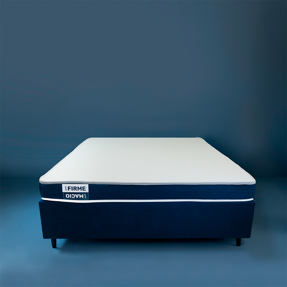 Cama Box Viúva com Colchão Guldi Duplo Plus D28 Branca e Azul