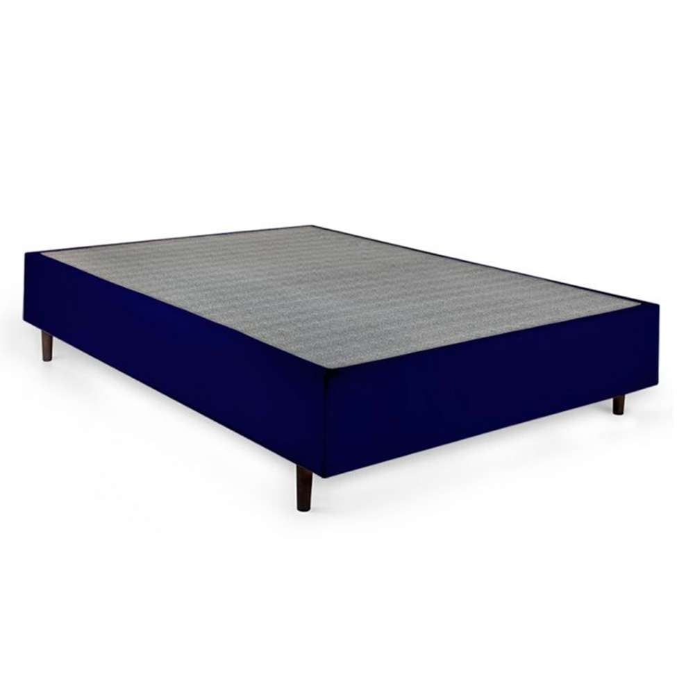 Cama Box Viúva com Colchão Guldi Duplo Plus D28 Branca e Azul